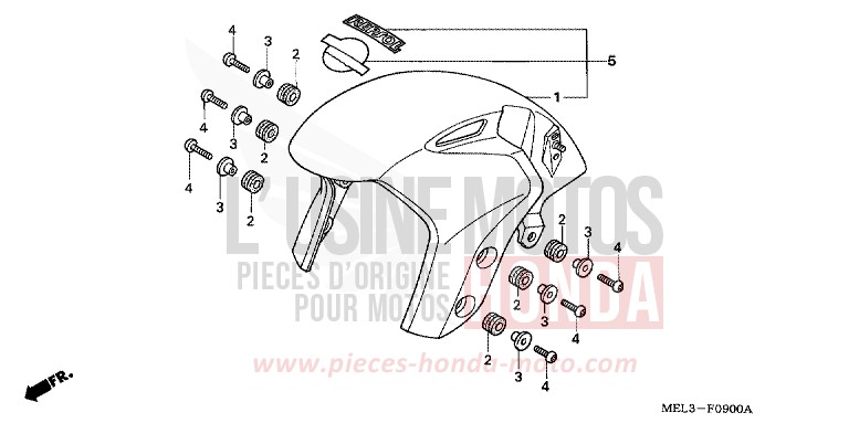 FRONT FENDER for CBR1000RR Fireblade GRAPHITE BLACK (NHB01DA) from 2007